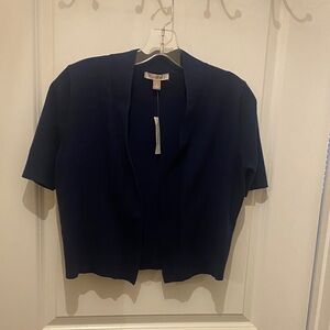 Roz & Ali Navy Short-Sleeve Open Cardigan